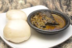 Pounded yam & Black Soup